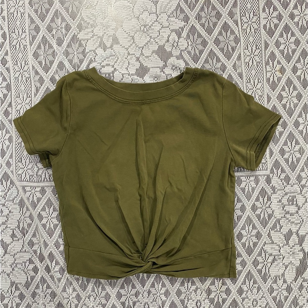 Olive Green Crop Top
